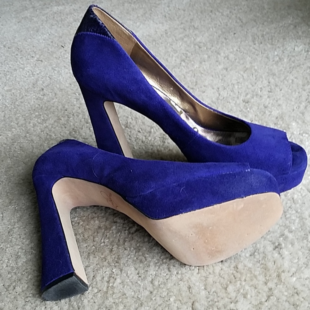 Sam Edelman Suede Platform Open Toe Angled Heels - image 5